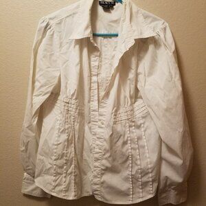 Stretchy White Button-up